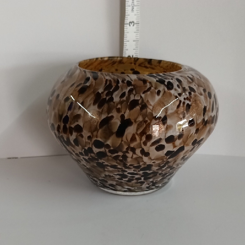 Chic Animal Print Glass Vase